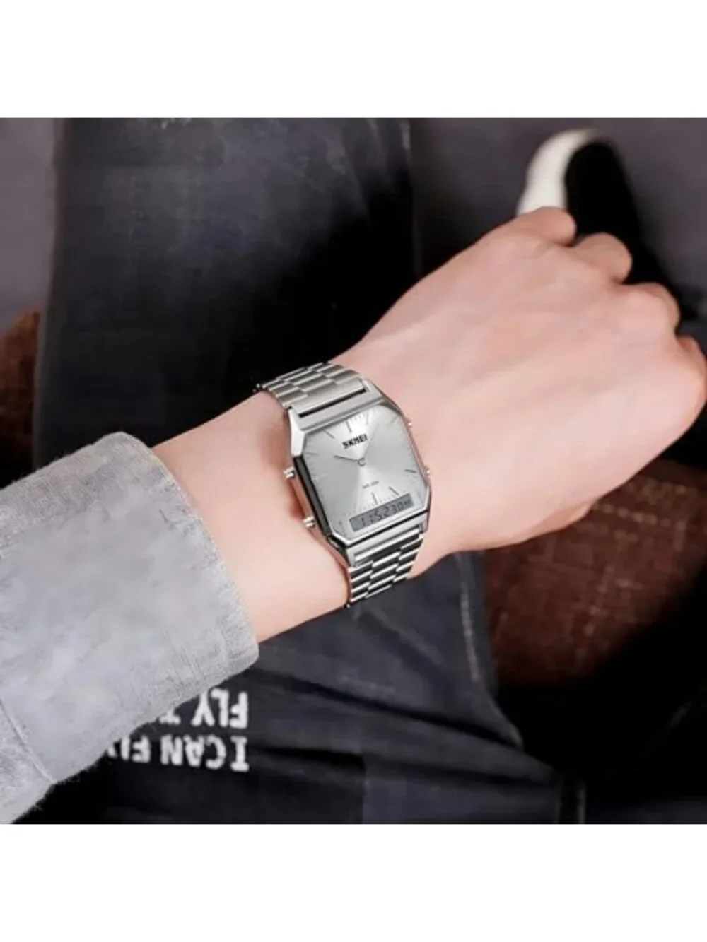 Unisex Military Style Analog Digital Watch with LED Chronograph Features